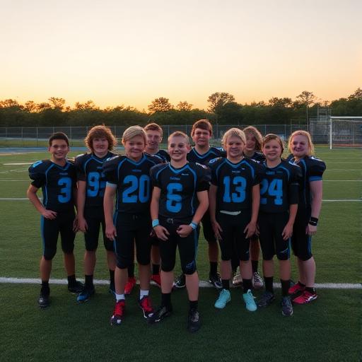 Bobcats team group photo at dusk